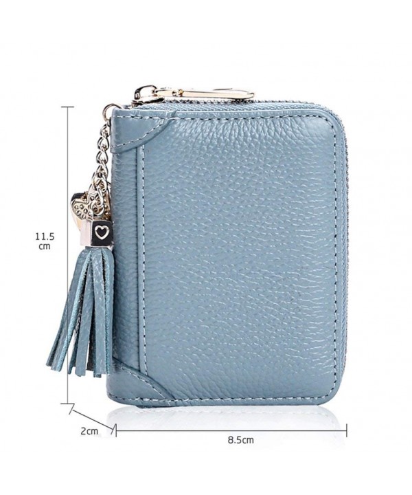 Genuine Leather Wallets Credit Card Holder Purse for Women - 20 Card ...