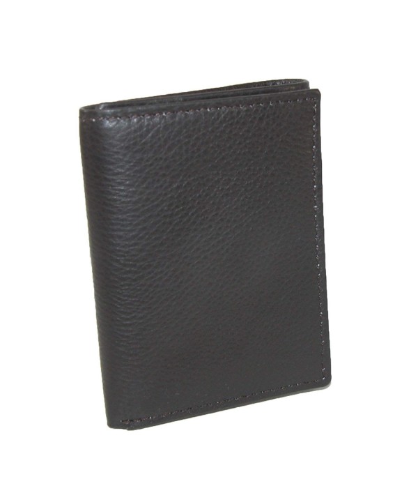 Men's Leather RFID Protected Trifold Wallet - Brown - CF12BC2W7GB