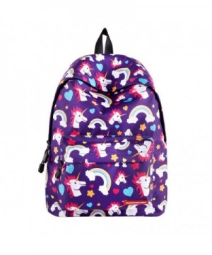 SWYIVY Rainbow Printing Backpack Women Purple