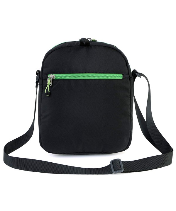 Padded Water-Repellent Shoulder Messenger Bag-Compass Pull Tag - Black ...