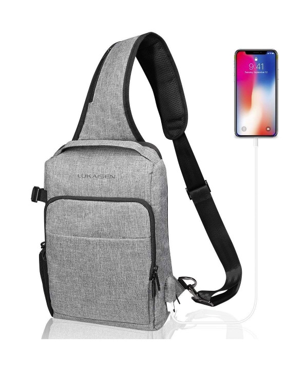 Sling Crossbody Chest Streetwear Bag - Text Strap Canvas Bags (Wolf ...