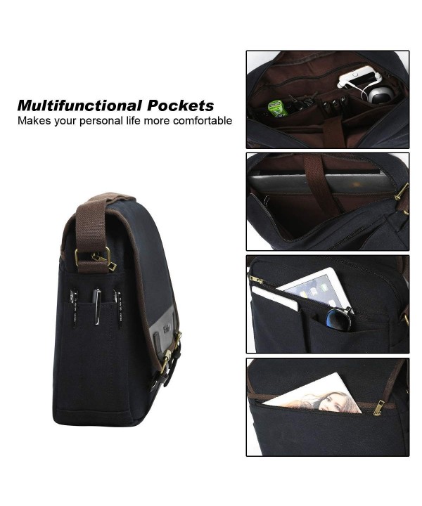 Men's Messenger Bag Canvas Crossbody Shoulder Bag Retro Business Bag 13 ...