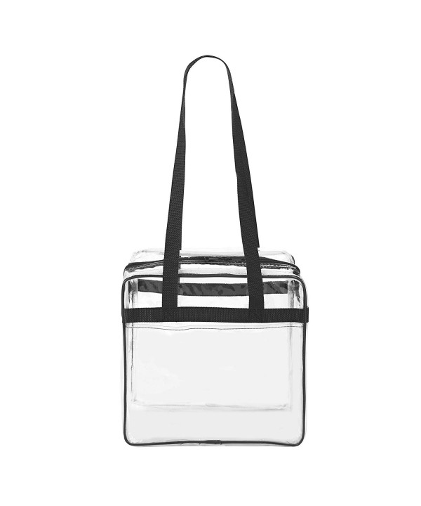Clear 12 x 12 x 6 Stadium Tote Bag with Side Pocket and 35