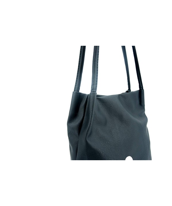 Mickey Mark Shoulder Bag PU Leather Bucket - Black - C0185SH9YMS