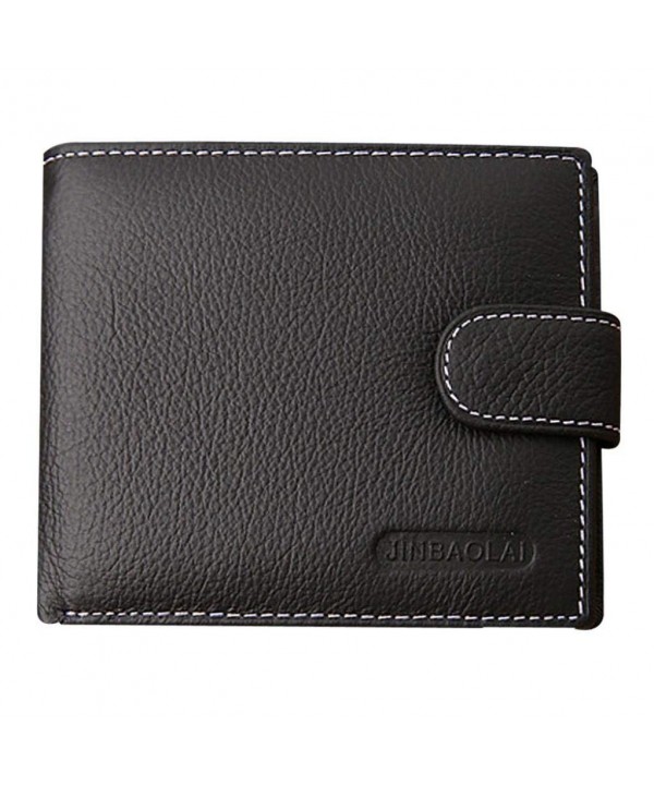 Men Leather Bifold Credit Card Holder Money Pocket Purse Wallet (Black ...