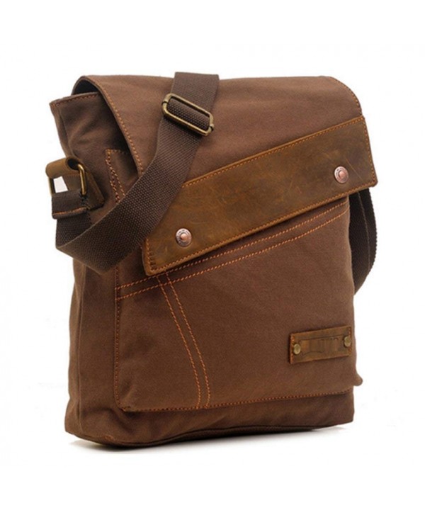 Men's Vintage Small Canvas Shoulder Messenger Bag Crossbody iPad Bags ...