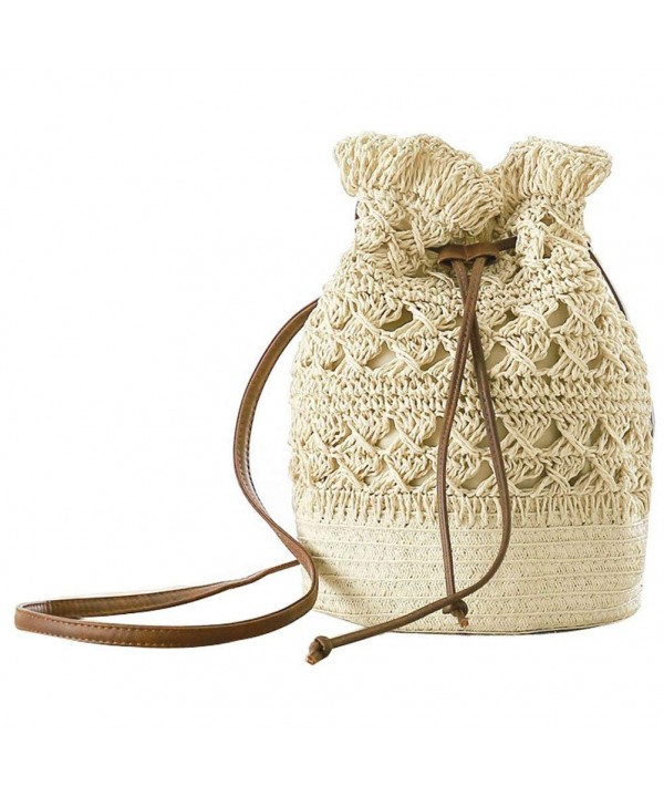 Women Bucket Bag Drawstring Hobo Crochet Straw Shoulder Bag - Pt2 ...