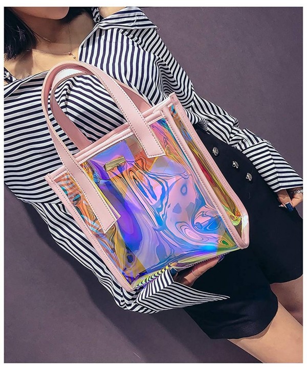 Transparent Holographic Purse Hologram Tote Bag 2 in 1 Shoulder Bags ...