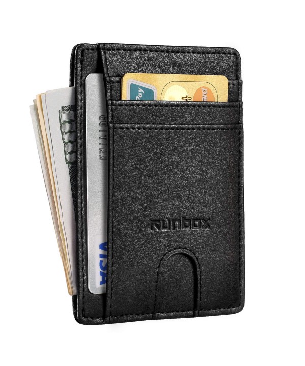 Minimalist Slim Wallet RFID Leather Front Pocket Wallet Thin Credit ...