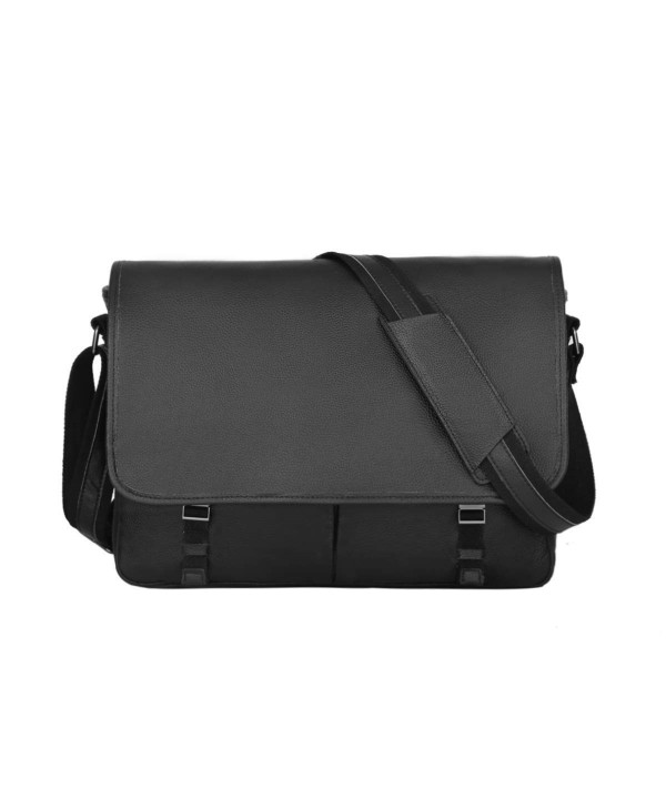 Men's Leather Shoulder Bag 14inch Laptop Bag Messenger Bag Crossbody ...