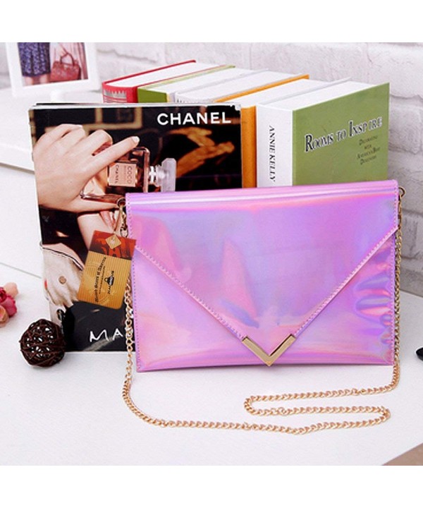 ZLMBAGUS Women Hologram Laser Envelope Clutch Handbag Purse Girl PVC ...