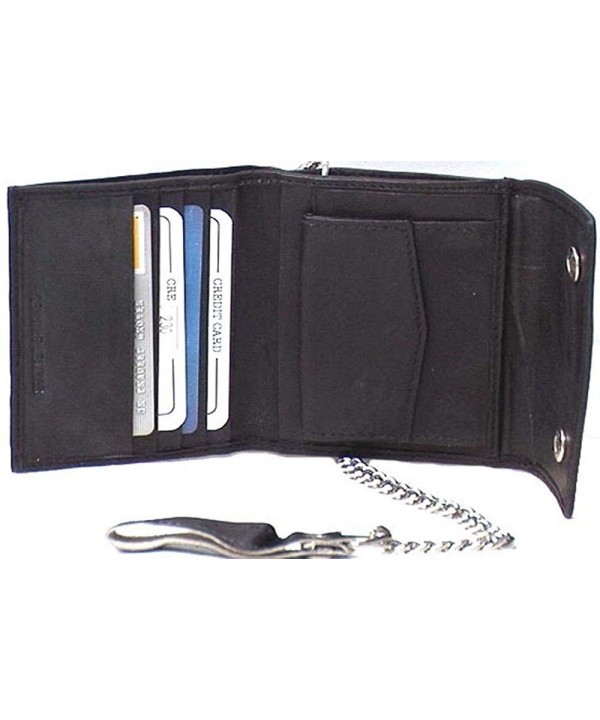Men's Genuine Lambskin Leather Wallet with Chain and Snaps 4225 US ...