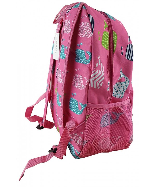 NBN -27-P Trendy Pink Whale Pattern Big Backpack - CL18EWTKL0Y